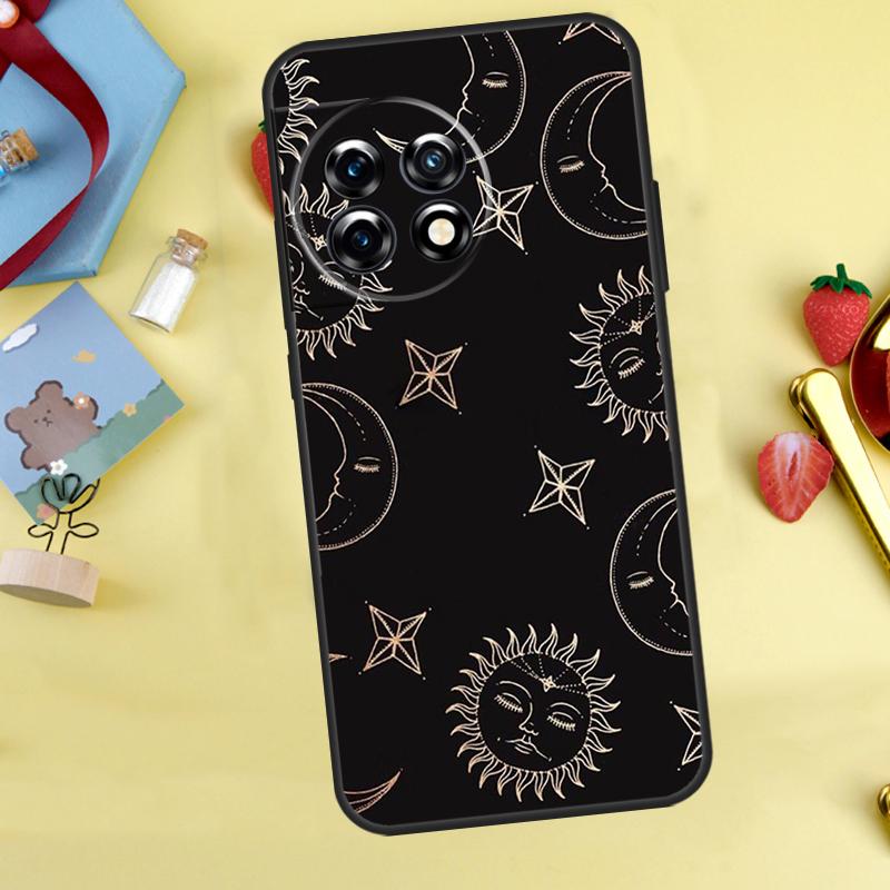 Crescent Moon Sun Cover For OnePlus 12 12R 13 13R 11 10 Pro 8T 10T OnePlus Nord CE 2 3 4 Lite N30 N20 N10 Case