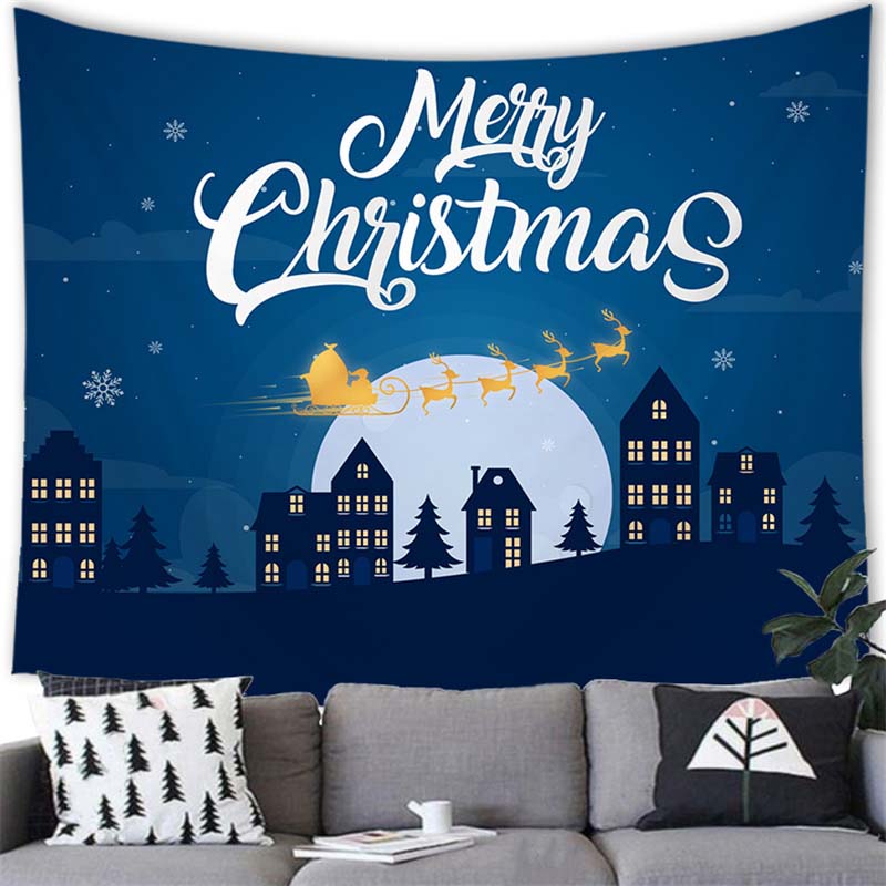 Santa Elch Schneemann Drucken Home Decor Tapisserie Wandbehang Weihnachten Wohnzimmer Zimmer Wand Dekor Hintergrund Stoff tapiz navideño