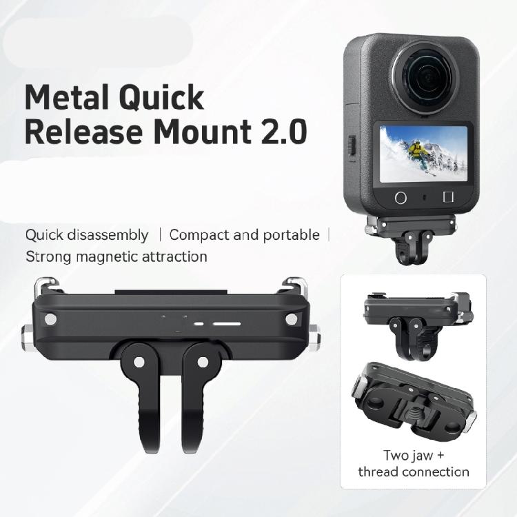 Rapid Release Metal Camera Mount Magnetic Lock Technology Double Attachment Harbors Stable Aluminum Alloy for Outdoor Filming Gear