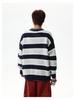 Unisex Retro-gestreifter Pullover mit Kragen - Lässige Winterstrickware