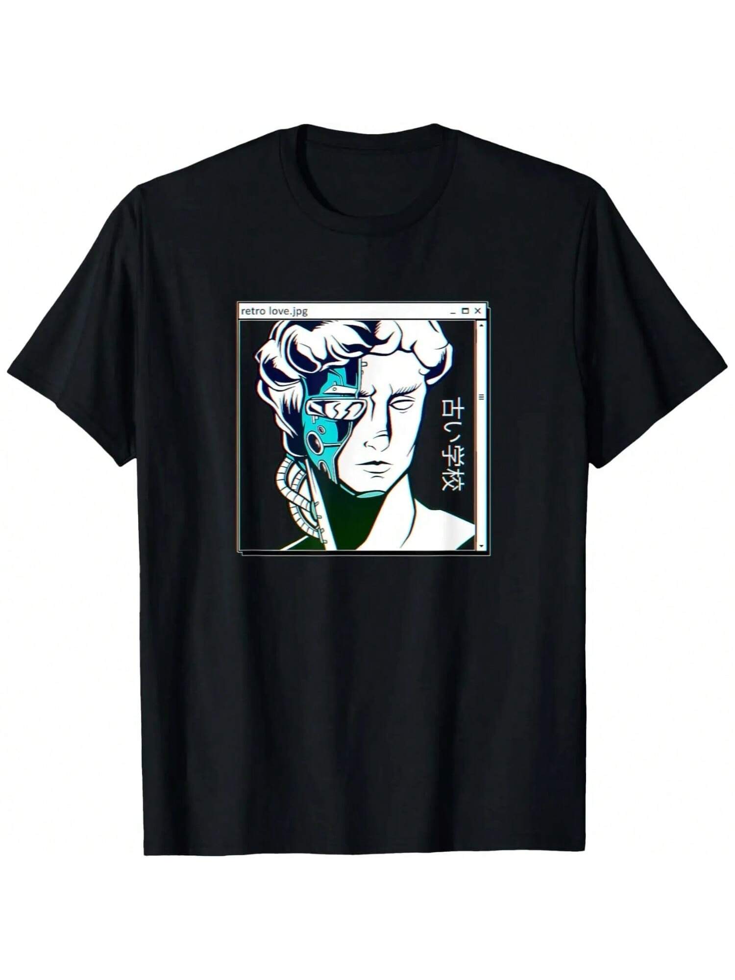 Internet Human Futuristic Japan Art 90s Vaporwave Aesthetic T-Shirt S разноцветный