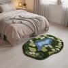 Thickened Moss Rug Absorbent Bedside Small Carpet Flower Pattern Bathroom Mat  Bedroom