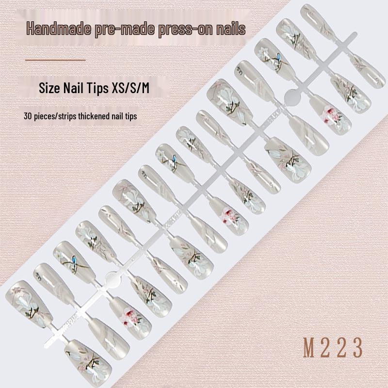 

Elegant Handmade Lily Nail Art Tips - 30-Piece Set for Summer