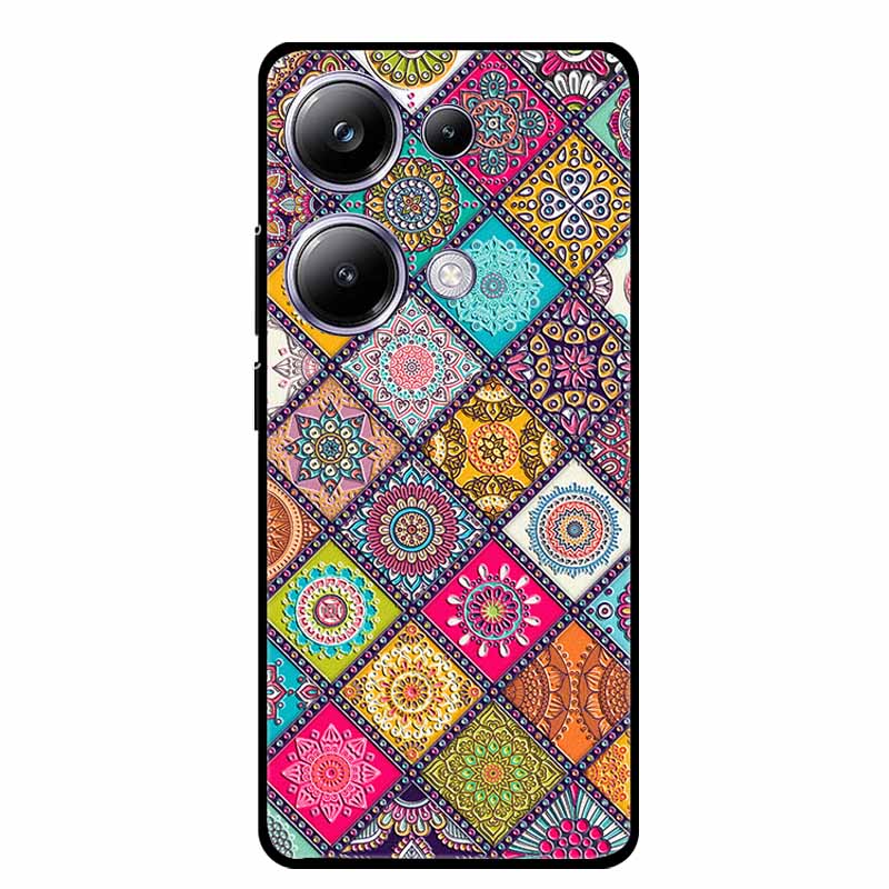 3D Emboss Case For Xiaomi Poco M6 Pro Phone Case Flower Silicone Soft Back Cover For Xiaomi Poco M6 Pro Case PocoM6 M 6 Pro Capa