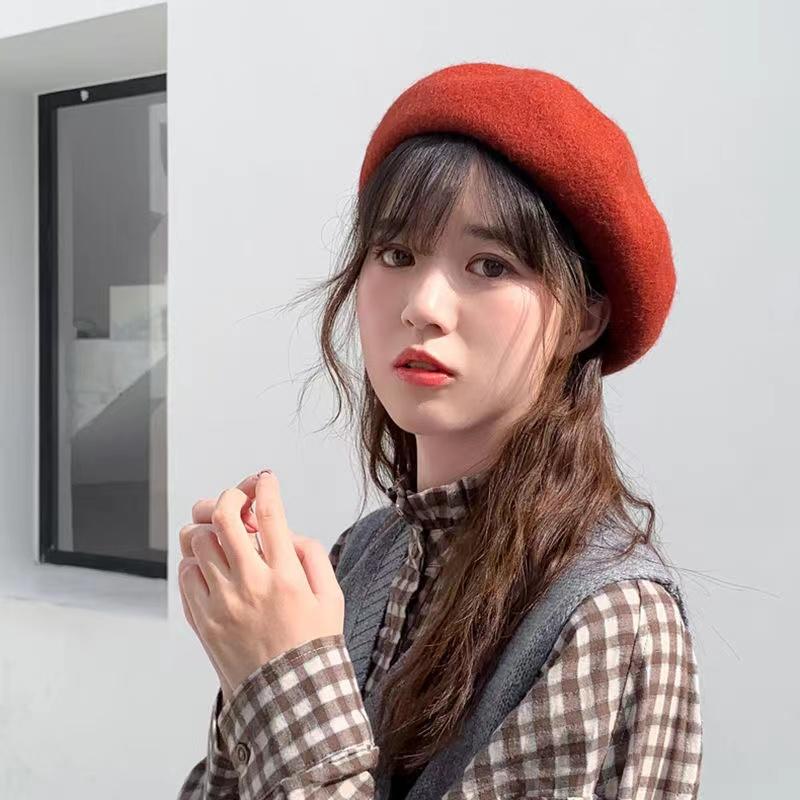 Vintage Berets Cap for Women Outdoor Causal Hat Japanese Streetwear Ins Designer Autumn Warm Painter Hat Sweet Soft Hat
