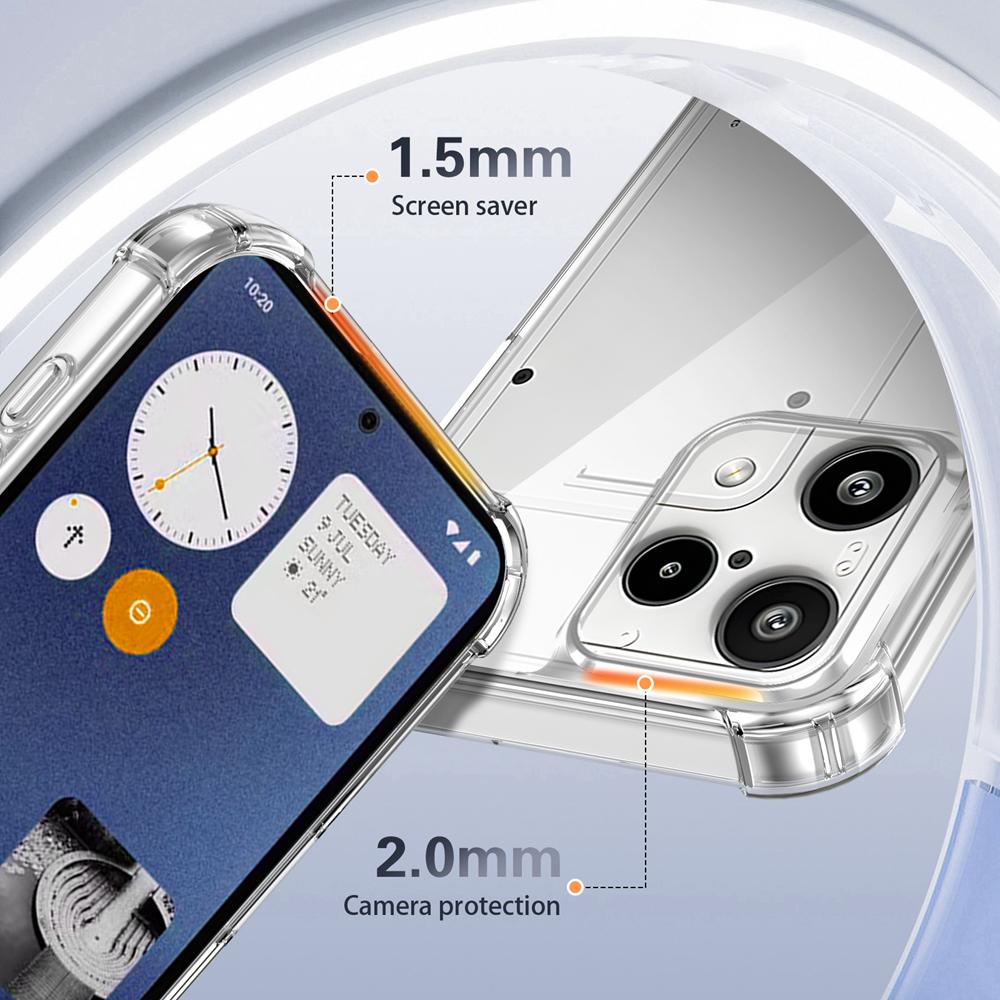 KEYSION Four-Corners Shockproof Transparent Case for Nothing Phone 3A Lite TPU+PC Clear Phone Back Cover for Nothing 3A Lite
