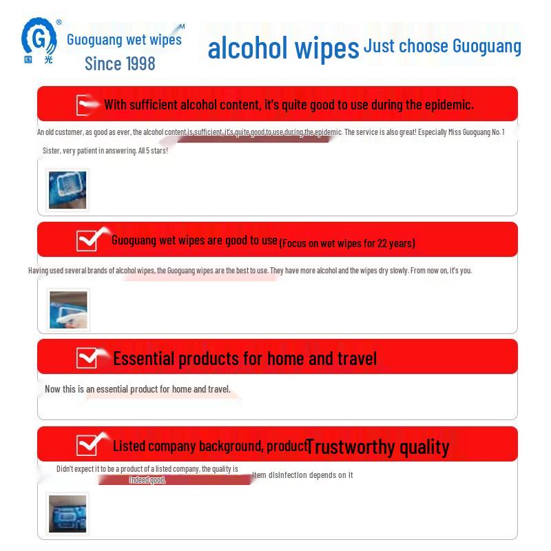 Guoguang 75% Alcohol Disinfectant Wipes