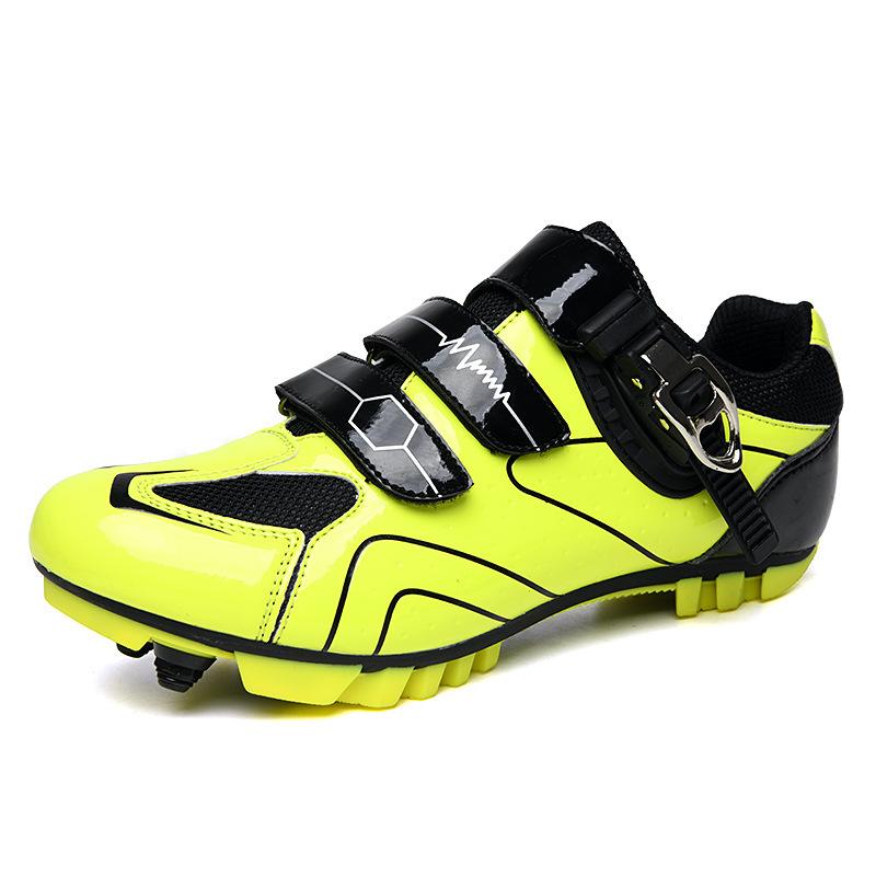 

Autumn new with lock shoes fashion bike assist cycling shoes road mountain race shoes hard-soled shoes 36 жёлтый
