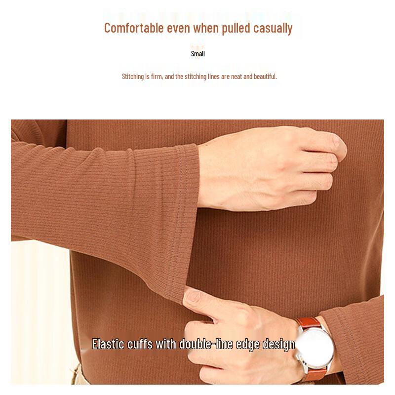 Langsha Men's Semi-High Collar Thermal Long Sleeve Top