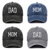 Pure Soft Cotton Embroidered Dad & Mom Baseball Cap - Washed Duckbill Hip Hop Hat