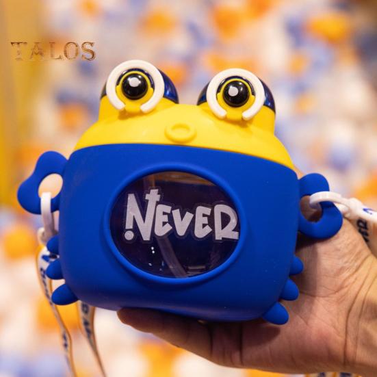 Dziecięca butelka na wodę Krab ze słomką i paskiem, kreskówkowy kubek do picia, dzbanek dla chłopców i dziewczynek, pojemność 600 ml, butelka na wodę do aktywności na świeżym powietrzu i do szkoły