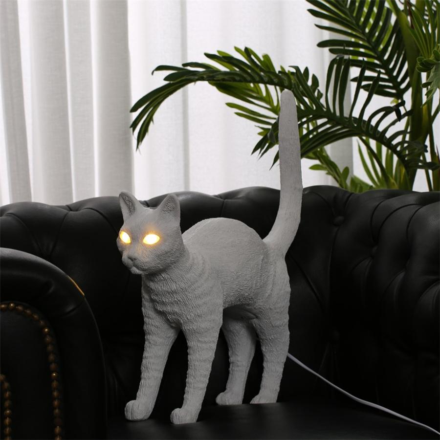 Nordic Resin Cat Night Light Table Lamps Italy Bedroom  Animal LED Desk Lamp Led Stand Light Fixture Home Decor Lighting