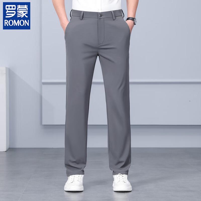 ROMON Men's Straight-Fit Business Casual Cool-Touch Pants