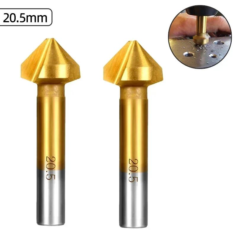 3 Flute Countersink Drill Bit 90 Degree Chamfering Tools Chamfer Cutter 6.3-20.5mm Chamfering Cutter Wood Metal Hole Drilling