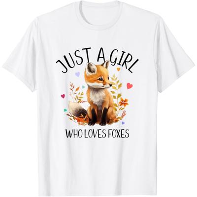 Just a Girl Who Loves Foxes Very Cute Design T-Shirt