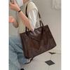 Simple retro texture large capacity commuter bag square student versatile tote bag portable shoulder messenger bag tide