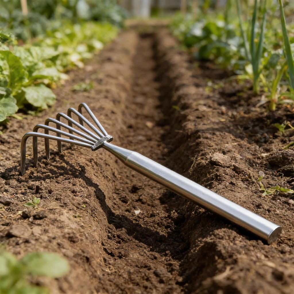 Small Garden Rake Steel Farming And Gardening Small Flowers Vegetables Tools Digging Leveling Loosening Soil Yard Lawn