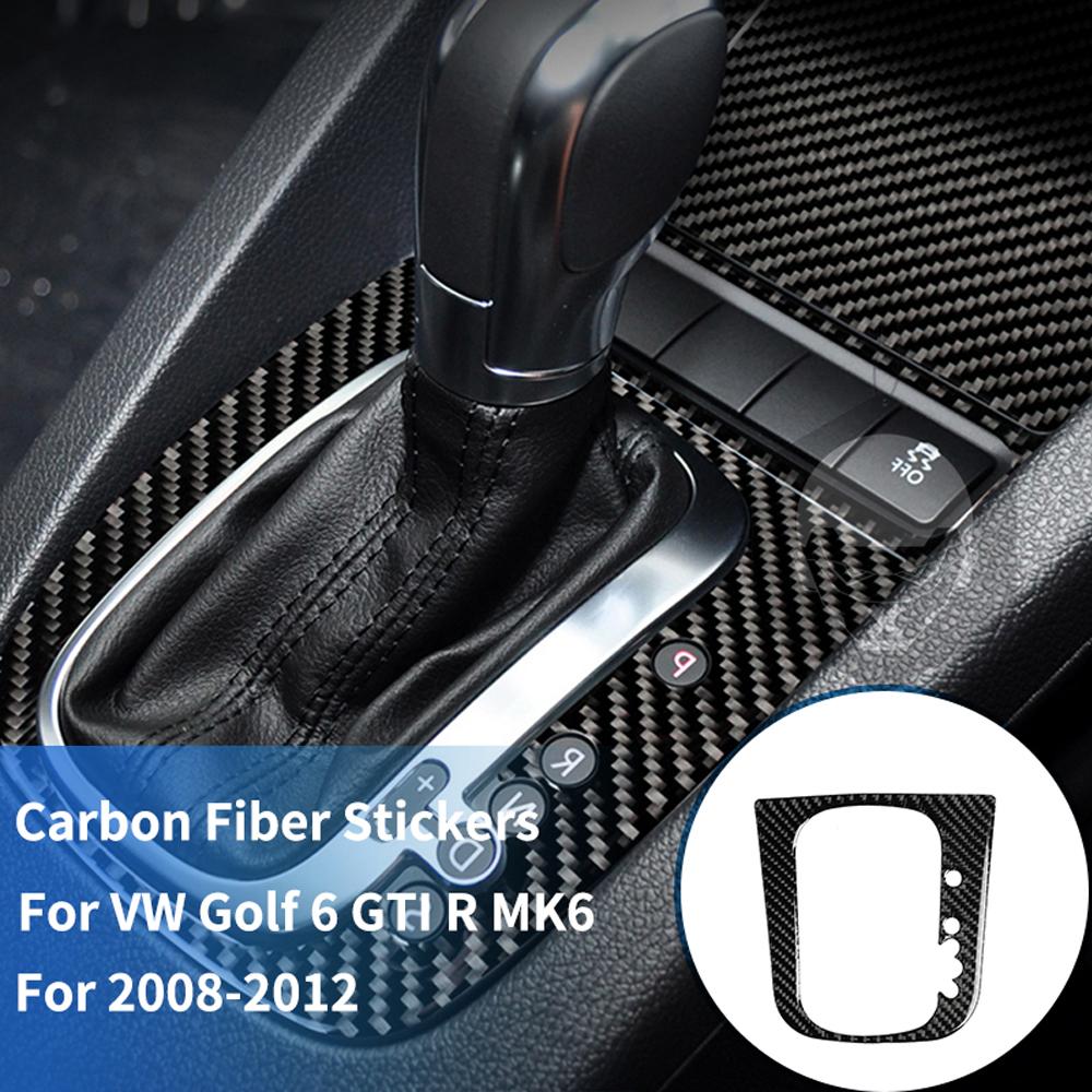 For VW Volkswagen Golf6 MK6 2008-2012 Carbon Fiber Sticker Gear Box Button Panel Shift Decoration Strip Interior