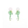 Green Super Fairy Small Fresh Beaded Fringed Earrings High Sense Niche Design Temperament Seaside Vacation Earrings