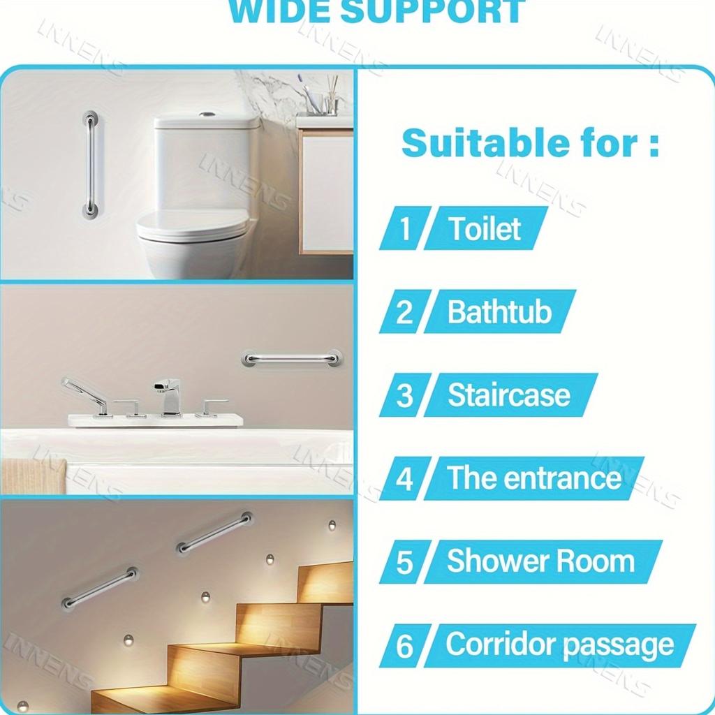 Stainless Steel Bathroom Grab Bar Handle -Slip-Resistant & Durable Safety Support for Seniors, Disabled, Injury Rehabilitation