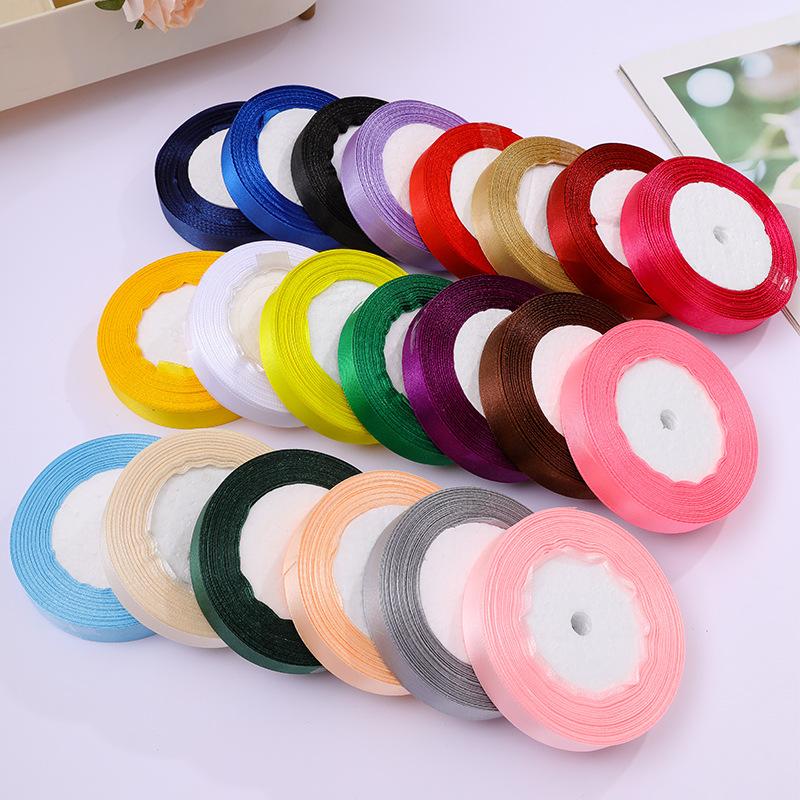 22meters/Roll 15mm Satin Ribbons Crafts Bow Handmade Gift Wrapping Christmas Wedding Decorative Ribbon DIY Hair Accessory Bow