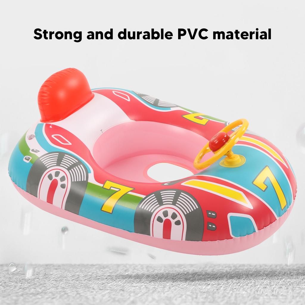 Yacht Pool Inflatable Yacht Steering Wheel PVC Anti Leakage Leg Holes Toddler Swim for Swimming