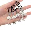 Silver Lotus Pod Pendant Sweater Chain with Black Rope