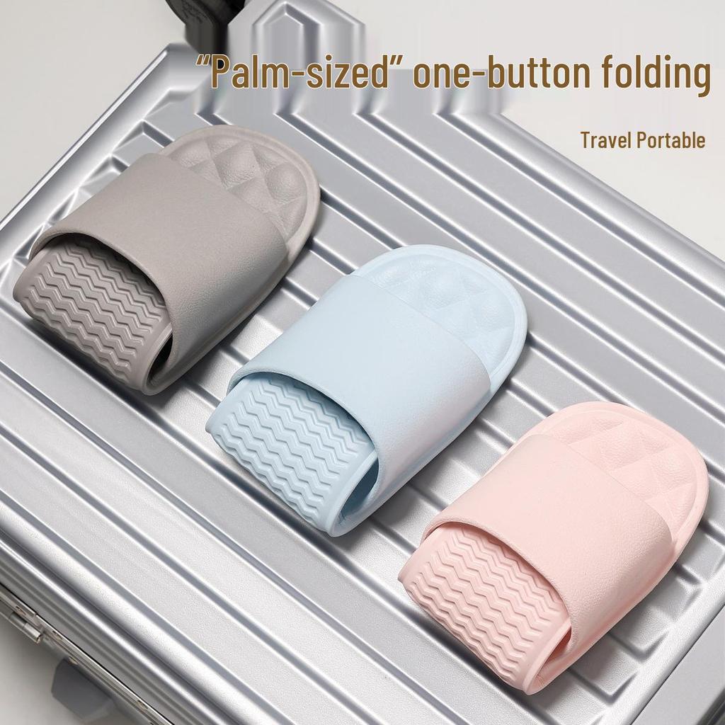 Jieliya Foldable Non-Slip Travel Slippers for Men & Women