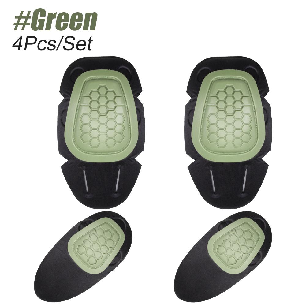 4Pcs/Set Tactical Knee Pad Elbow Pad Set Airsoft Knee Elbow Protective Pads Combat Paintball Skate Sports Safety Guard Gear