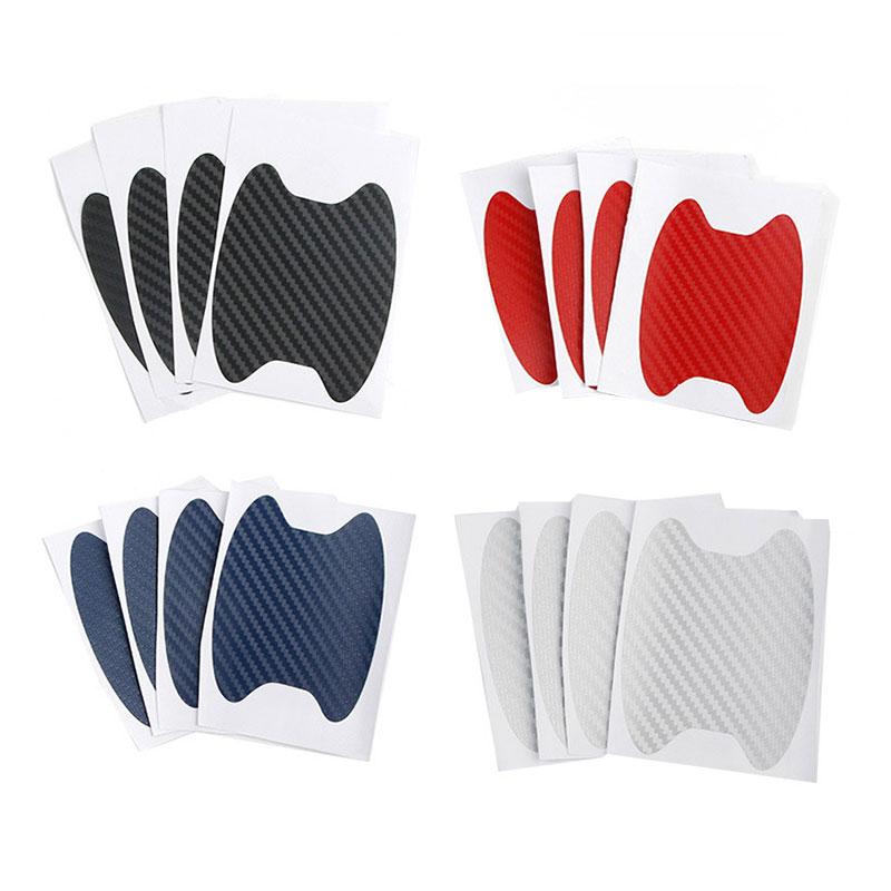 Naklejki na drzwi samochodu 4 szt./zestaw Pokrywa antyrysowa z włókna węglowego Naklejka na drzwi samochodu Pokrywa odporna na zarysowania Ochrona klamki samochodu Fil