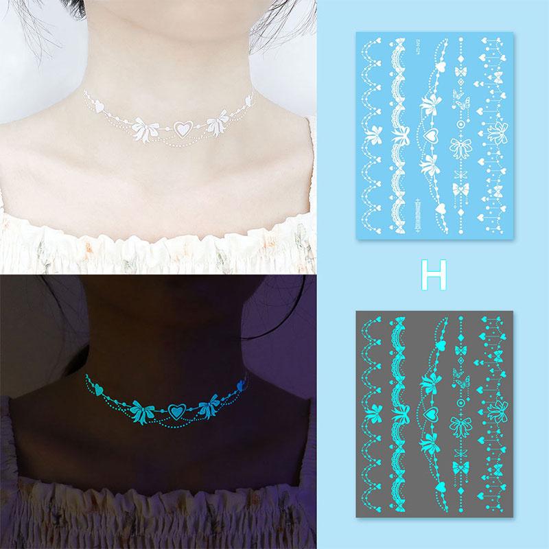 Glow In Dark Temporary Tattoo Stickers Temporary Waterproof Long Lasting Tattoos Stickers