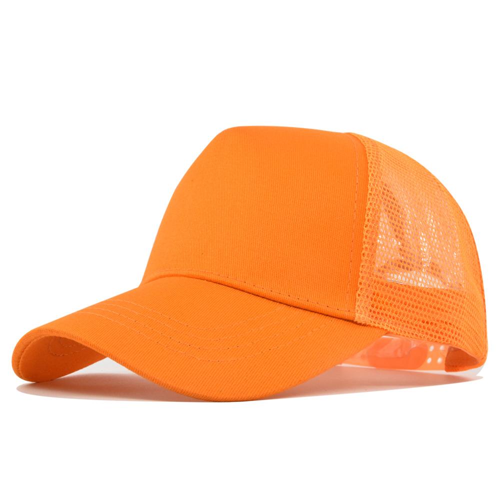 Customized Printing Logo 5 Panels Baseball Cap For Men Women Summer Adult Mesh Cap Advertising Cap Curved Brim Hat Wholesale