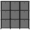 VidaXL Étagère à 9 cubes avec boîtes Noir 103x30x107,5 cm Tissu