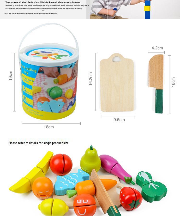 Wooden Bucket Vegetable and Fruit Cutter