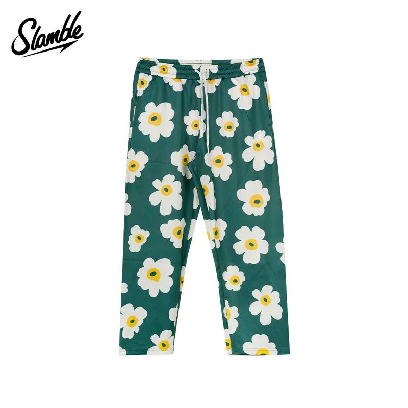 Pantalons de Pyjama Slamble Imprimé Entièrement Coupe Ample Personnalité Basket-ball