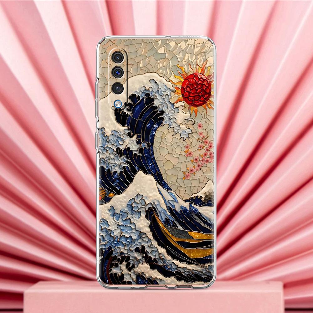 Case For Samsung A56 A36 A26 A24 A16 A14 A12 A32 A50 A70 A22 A40 A34 A54 A42 A52 5G A04s A06 Cover Japanese Style Art Japan