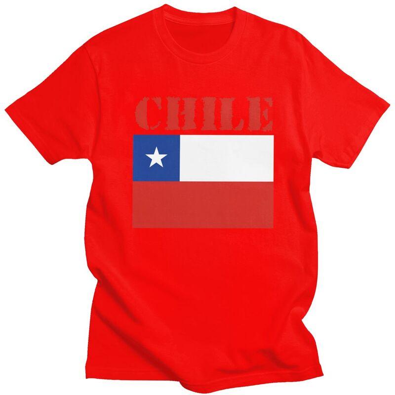 Custom Fashion Chile Flag T Shirts Men Tshirts Streetwear Tee 100 Cotton Slim Fit Tshirt Gift