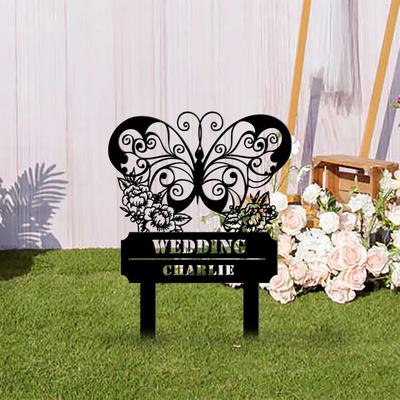 Butterfly Metal Garden Stake Memorial Plaque Sympathy Grave Marker Gift