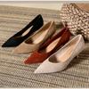 High Quality Suede Women High Heel Shoes Fashion Comfort Pointed Toe Thin Heel Shallow Mouth Shoes Party Dress Ladies Pumps Shoe