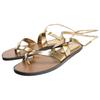 Zara Pu Vintage Open-Back Metallic Layer Effect Strap Sandals 1Cm Women Sandals Gold 2621510091