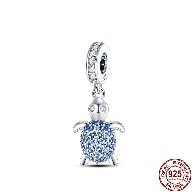 100% Genuine 925 Sterling Silver Ocean Collection Seashell Turtle and Heels Charm Beaded for Original  Bracelet Bracelet