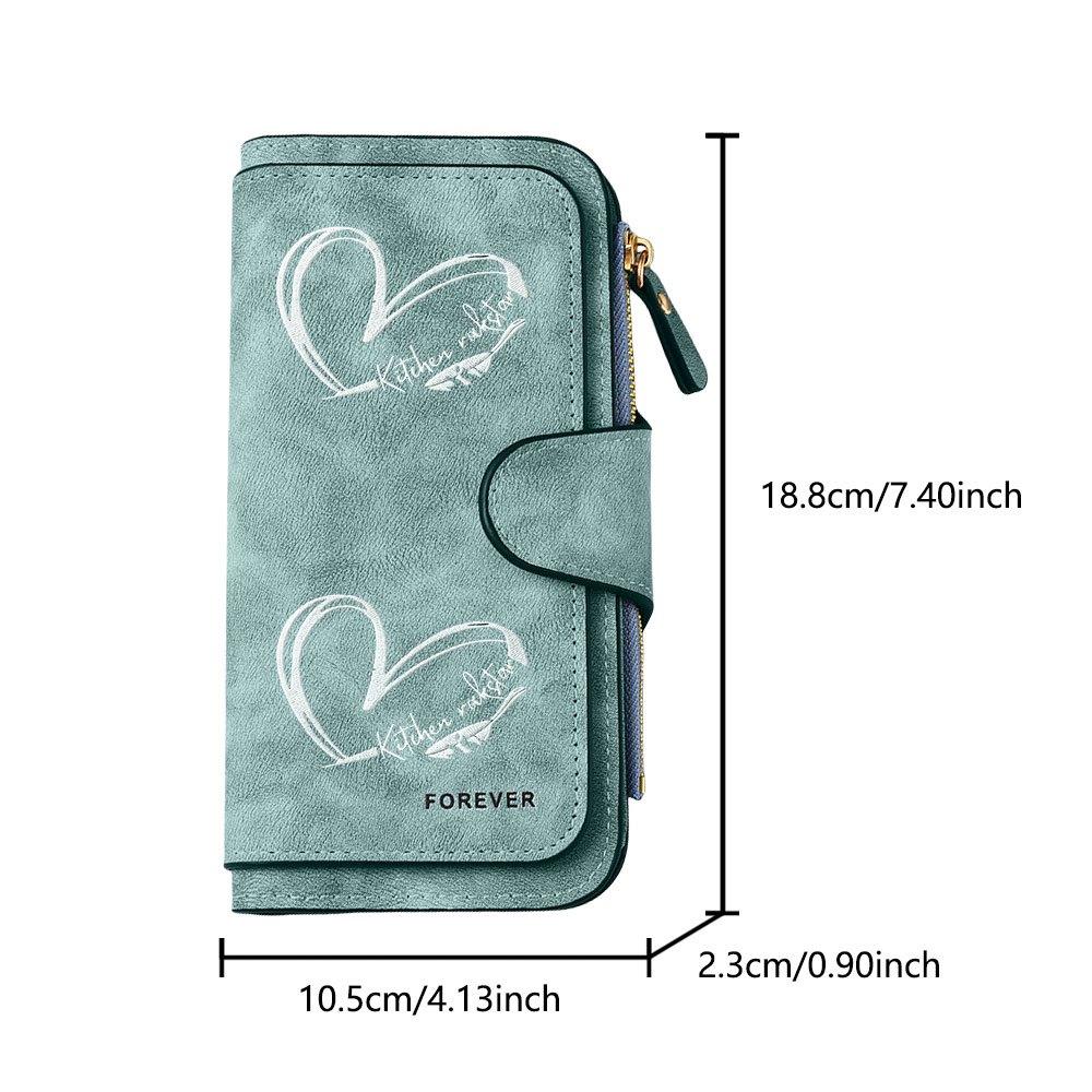 Heart-shaped Long Zipper Wallet, Large-capacity Card Holder, Unisex Clutch Bag, Stylish Zippered Coin Purse, Suitable for Daily Use, a Great Gift for
