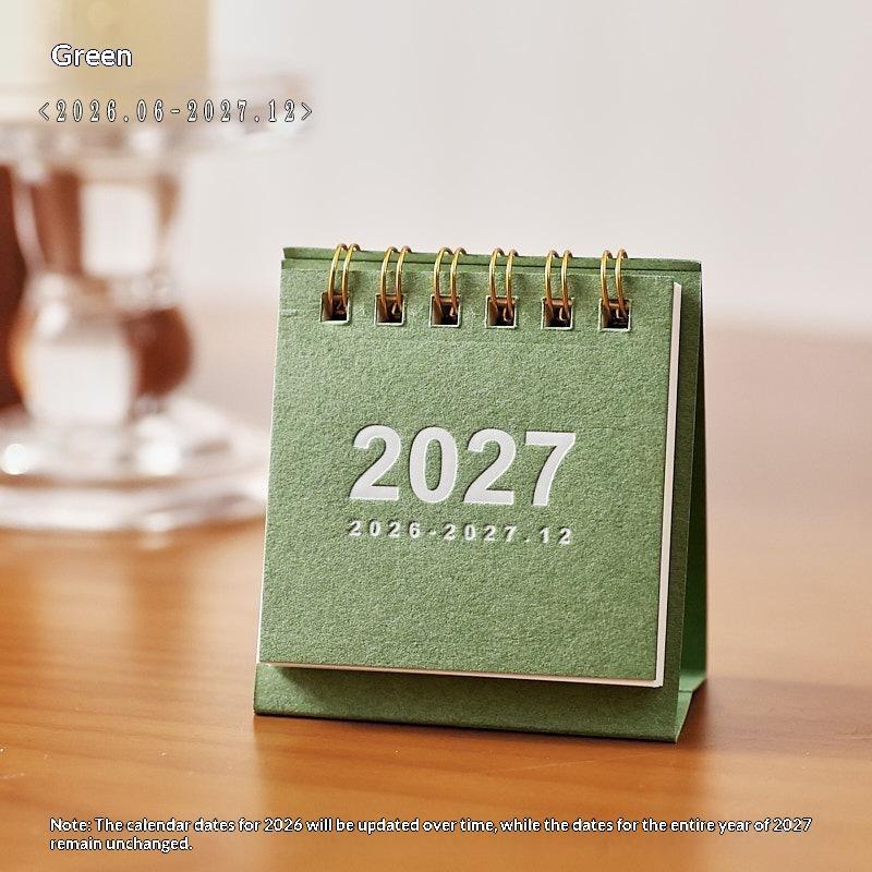 2027 Mini Simple Calendar Small Desk Calendar Creative Coil Calendar Planner Desktop Decoration Office Stationery A1