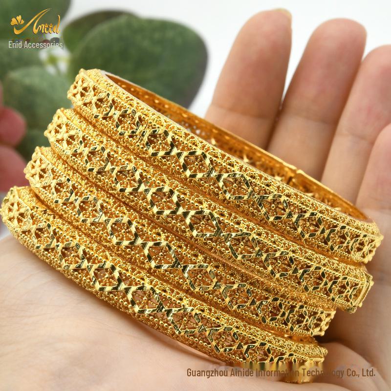 Pulsera nupcial de aleación bañada en oro - Estilo de lujo de Dubái