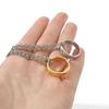 Lord of The Finger Rings Necklace Movie With The Same Inside and Outside 3D Engraving Spanish Sanskrit Necklace
