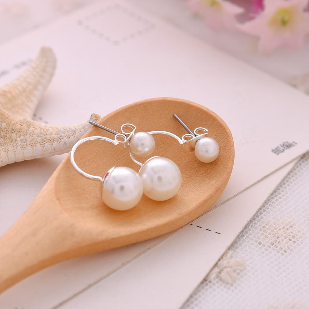Cross Imitation Pearl Female Elegant Earrings Simple Temperament Korean Fashion Sweet Delicate Earrings Bride Wedding Jewelry