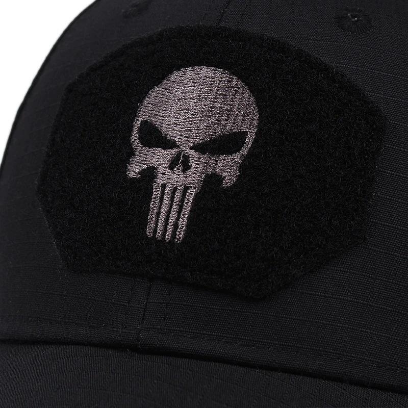 New Summer Camouflage Skull Baseball Mesh Cap Adjustable Airsoft Outdoor Tactical Hiking Casquette Hats For Men Women