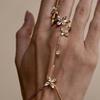 Luxury Zircon Flower Butterfly Bracelet for Women Fashion Adjustable Bracelet Ring Chain Minimalism Hand Chain Bracelets Jewelry