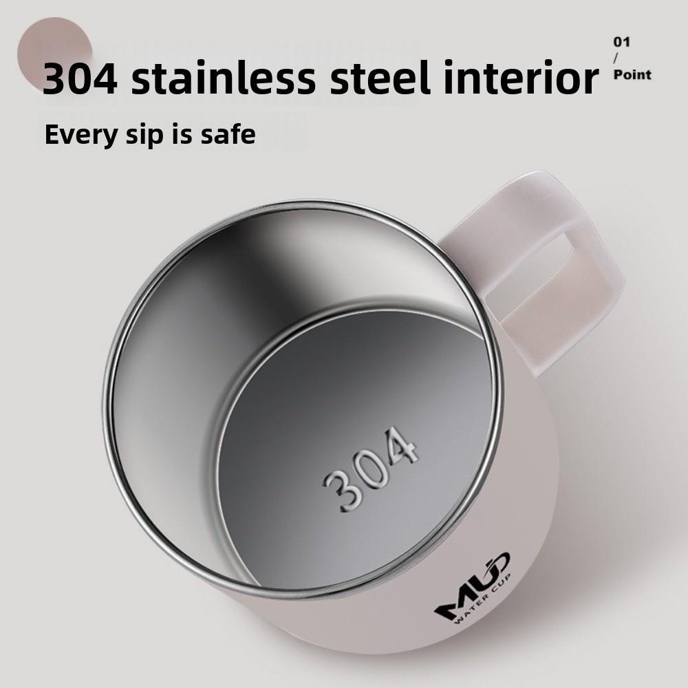 Anti Scalding Handle Insulated Drinking Cup Reusable Milk Tea Cup Thermal Mug  Students Water Cup