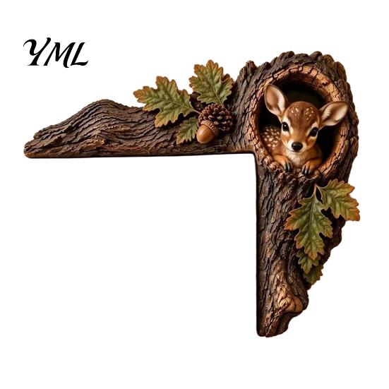 Decorative Accents for Reading Nooks Chipmunk Tree Door Topper, Squirrel Owl Wooden Frame Sign, Funny Whimsical Woodland Decor Animals Corner